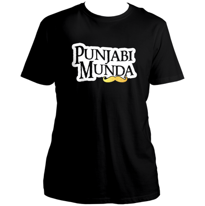 Black Punjabi Munda Unisex T-Shirt with bold Punjabi Munda graphic