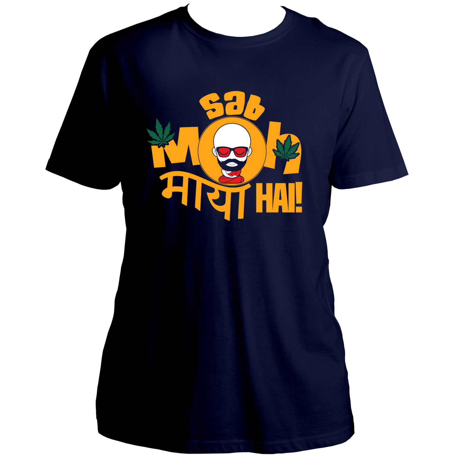 Navy Blue Sab Moh Maya Hai Unisex T-Shirt with quirky Hindi quote design