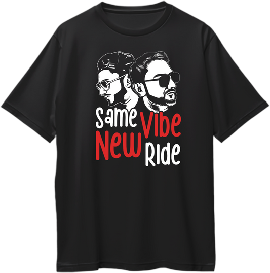 Same Vibe New Ride Honey Singh Oversized Unisex T-Shirt – Streetwear fan merch inspired by his journey from Glassi to Millionaire. Available now on Garrari.com.