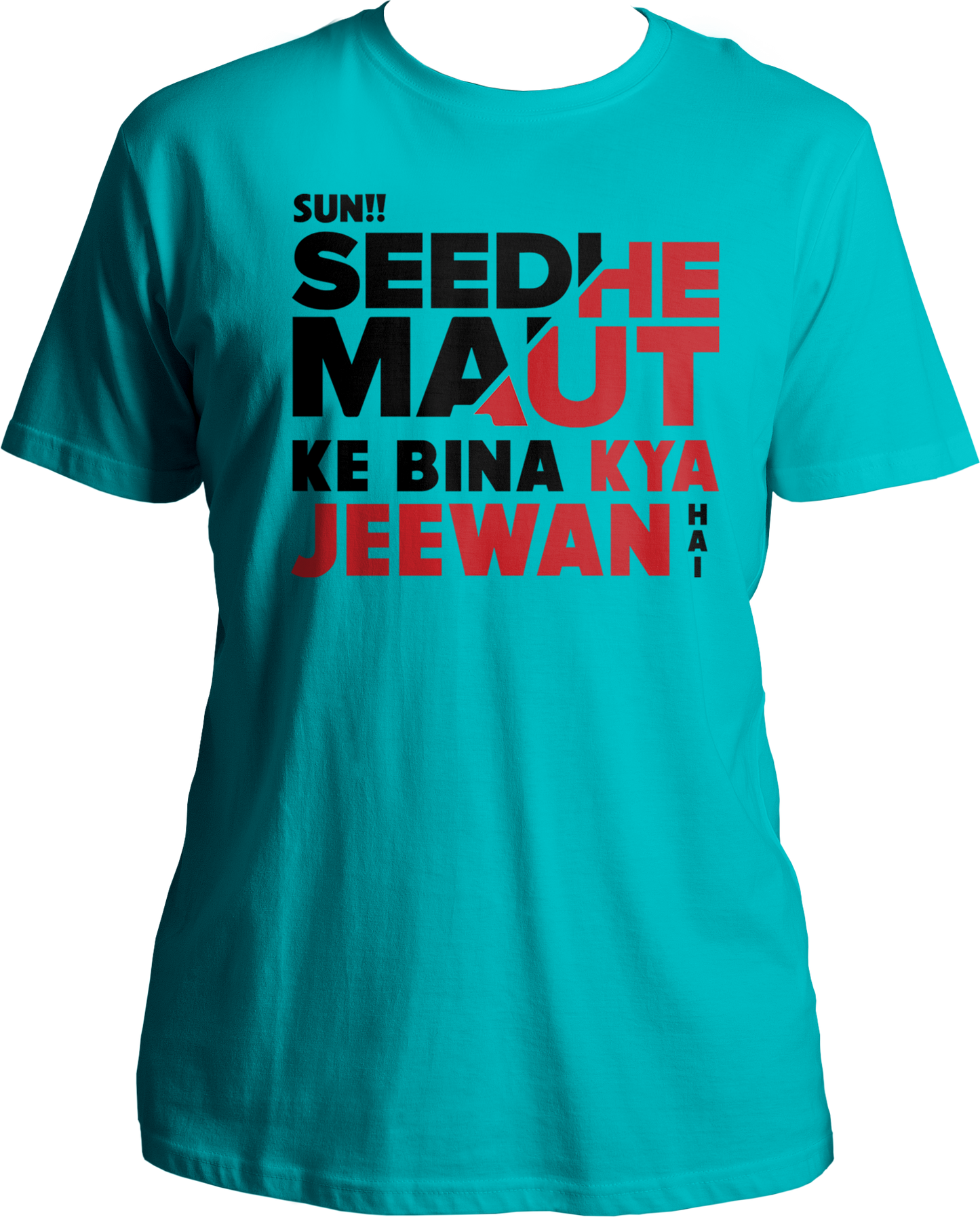 "Embrace the essence of Indian hip-hop with our exclusive Seedhe Maut T-shirt! Featuring the iconic phrase 'Seedhe Maut Ke Bina Kya Jeewan Hai' from the dynamic rap duo, this tee is a must-have for all hip-hop enthusiasts.  Seedhe Maut, with their raw talent and impactful lyrics, have carved a niche in the music industry. Now, you can flaunt your admiration for their artistry with this stylish and meaningful tee.