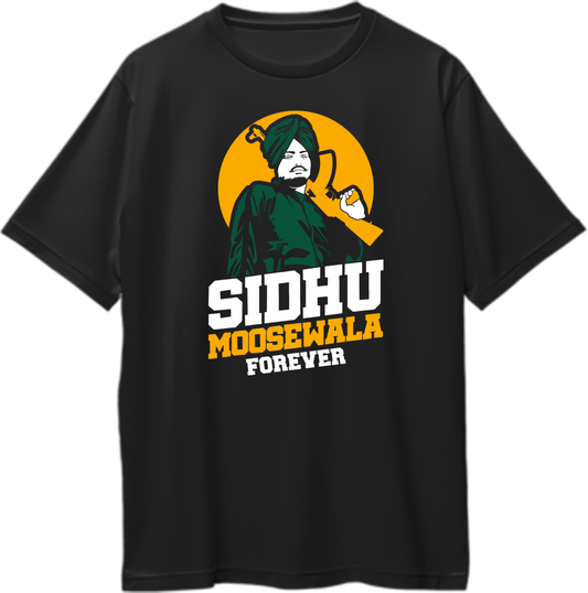 "Sidhu Moose Wala Forever oversized unisex t-shirt front design."