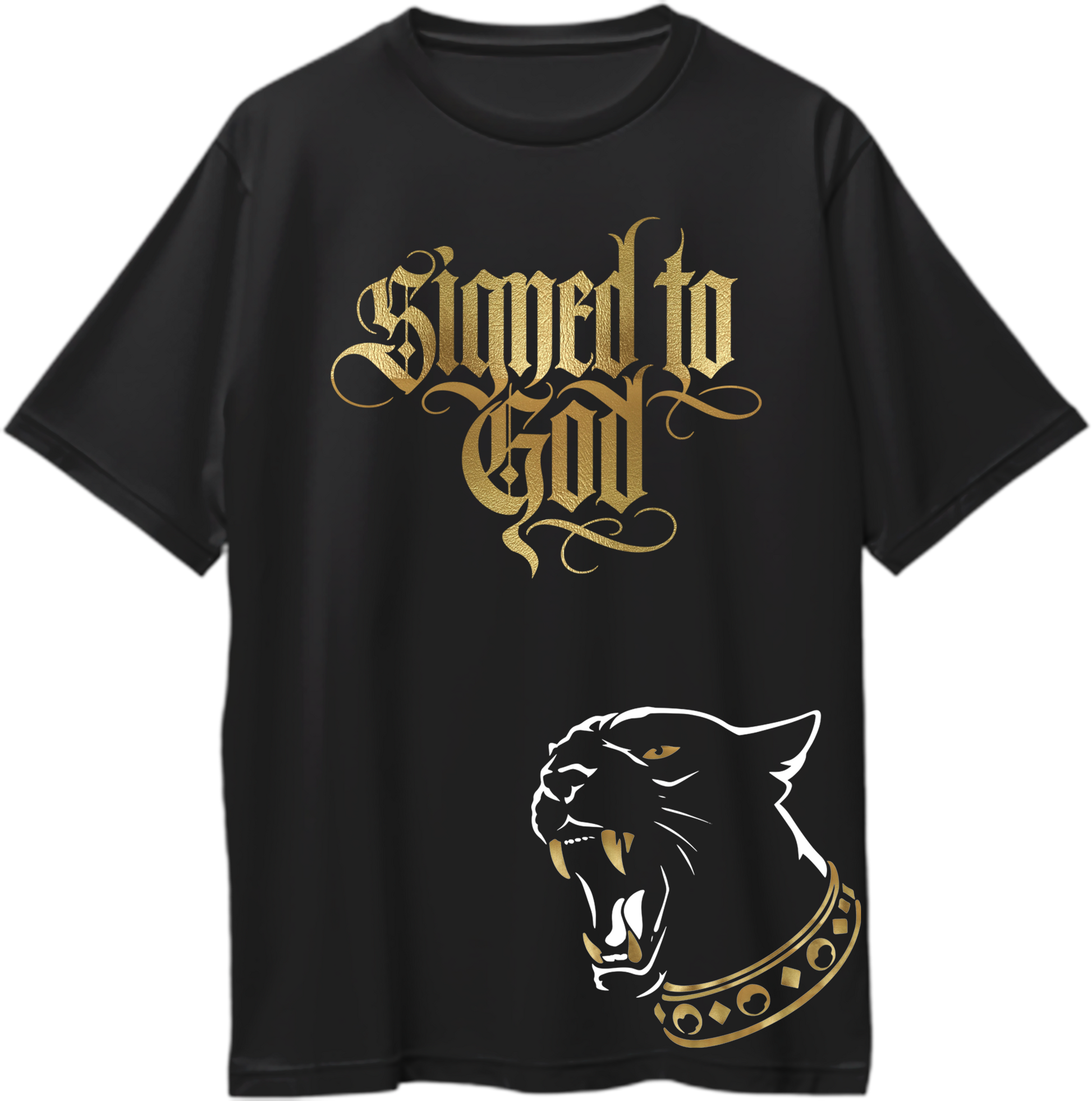 signed to god moosewala inspired oversized black 240 gsm t shirt panther streetwear