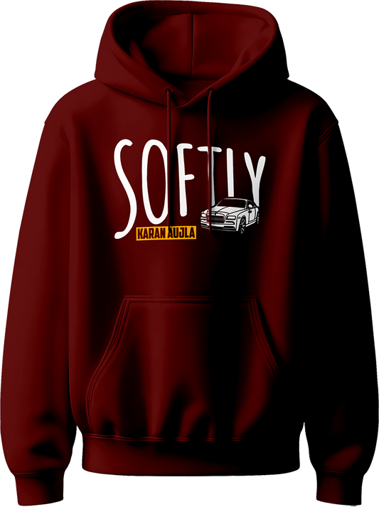 Softly Karan Aujla unisex hoodie inspired by his hit track, perfect for fans to show their love for Punjabi music in style.