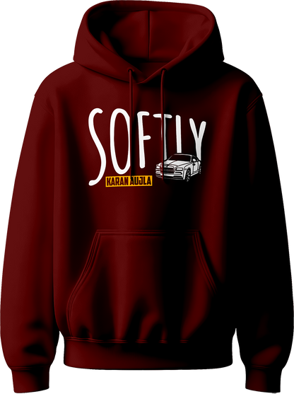 Softly Karan Aujla unisex hoodie inspired by his hit track, perfect for fans to show their love for Punjabi music in style.