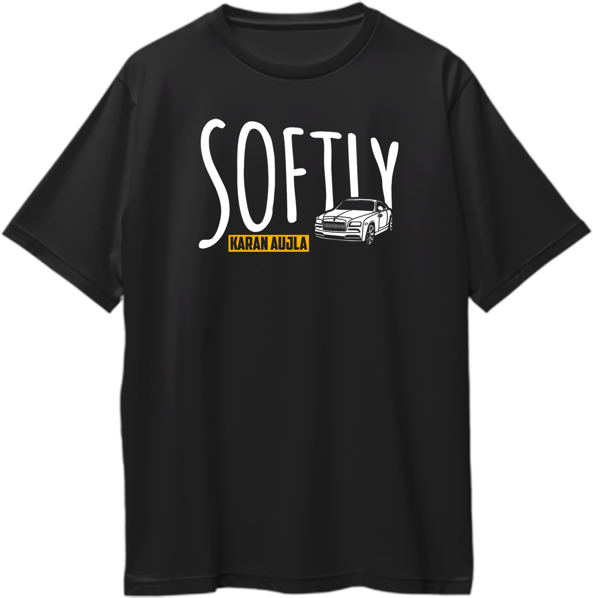 Front view of the Softly Karan Aujla Oversized Unisex T-Shirt, inspired by his hit track from the album Making Memories