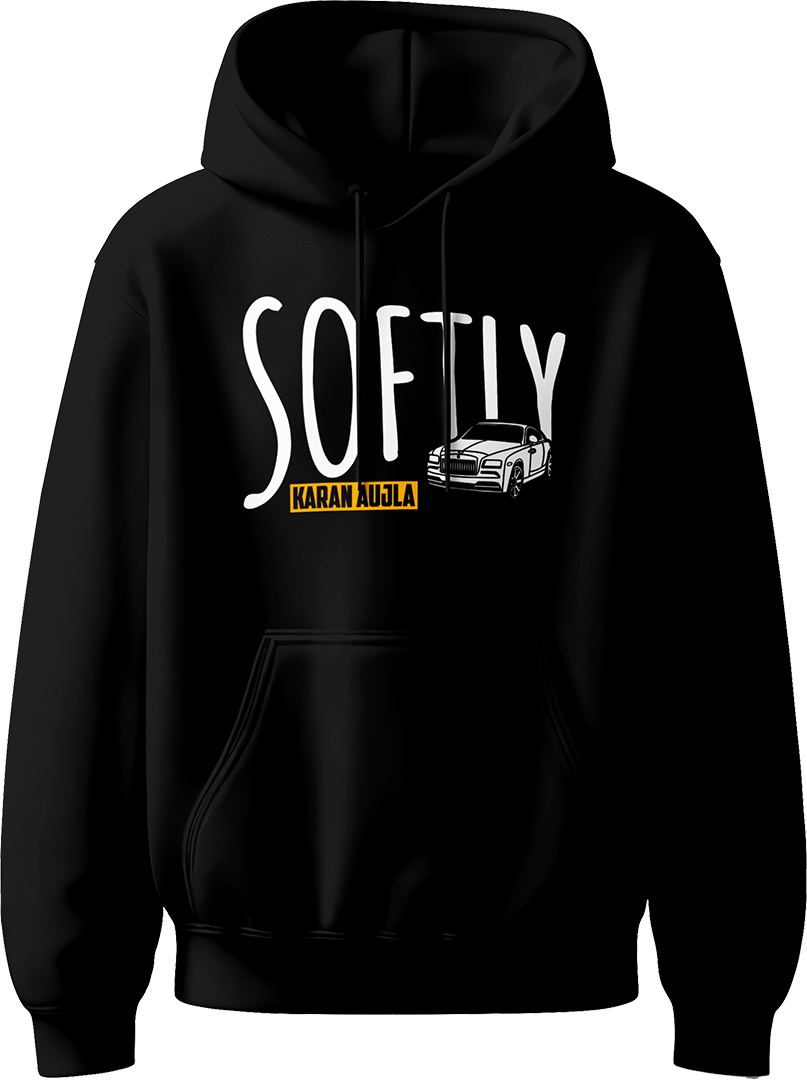 Softly Karan Aujla unisex hoodie inspired by his hit track, perfect for fans to show their love for Punjabi music in style.