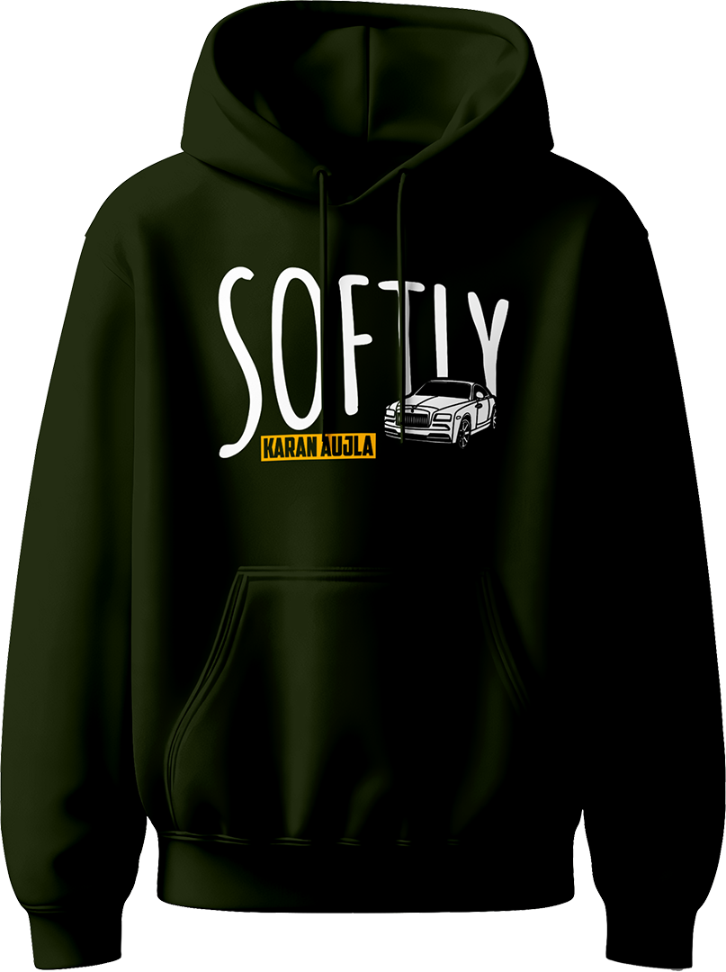 Softly Karan Aujla unisex hoodie inspired by his hit track, perfect for fans to show their love for Punjabi music in style.