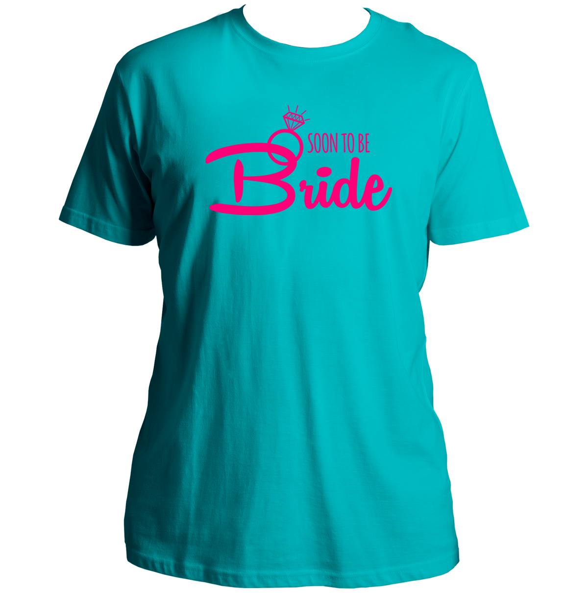 Aqua Blue Soon To Be Bride Unisex T-Shirt by Garrari for bachelorette party and bridal weekend