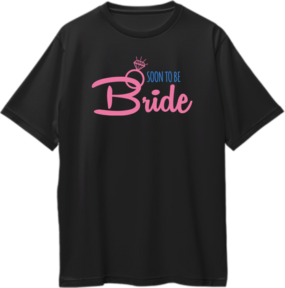 Black Soon To Be Bride Oversized T-Shirt by Garrari for bride-to-be girls’ trip and bridal weekend