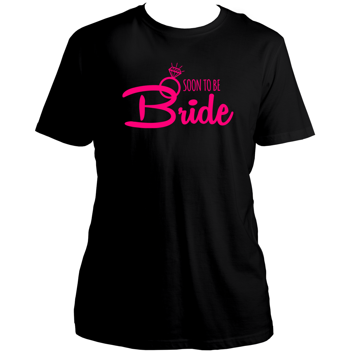 Black Soon To Be Bride Unisex T-Shirt by Garrari for bachelorette party and pre-wedding photoshoot