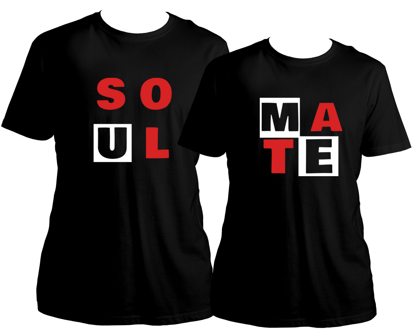 Celebrate your special bond with our Soul Mate Couple Combo Unisex T-Shirts. Made with 100% cotton and love, these specially designed t-shirts are perfect for anniversaries, outings, and Valentine's Day. Love is in the air with this amazing couple combo for both husband and wife, or boyfriend and girlfriend. Make us a part of your cherished memories!