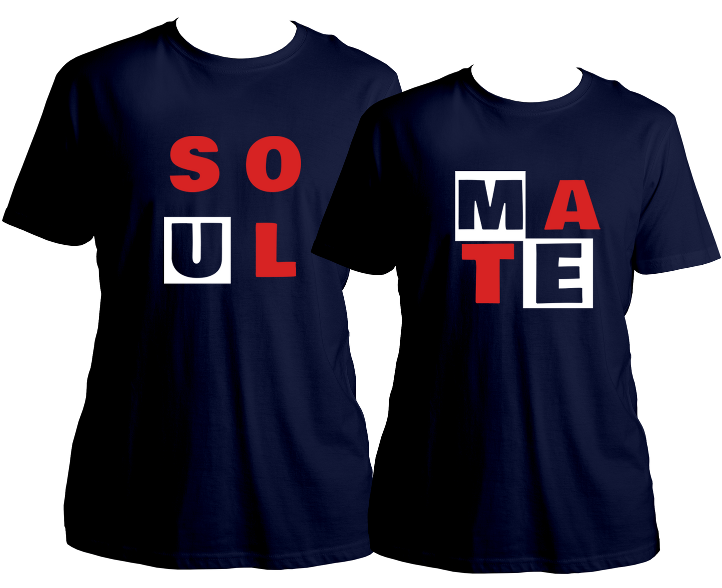 Celebrate your special bond with our Soul Mate Couple Combo Unisex T-Shirts. Made with 100% cotton and love, these specially designed t-shirts are perfect for anniversaries, outings, and Valentine's Day. Love is in the air with this amazing couple combo for both husband and wife, or boyfriend and girlfriend. Make us a part of your cherished memories!