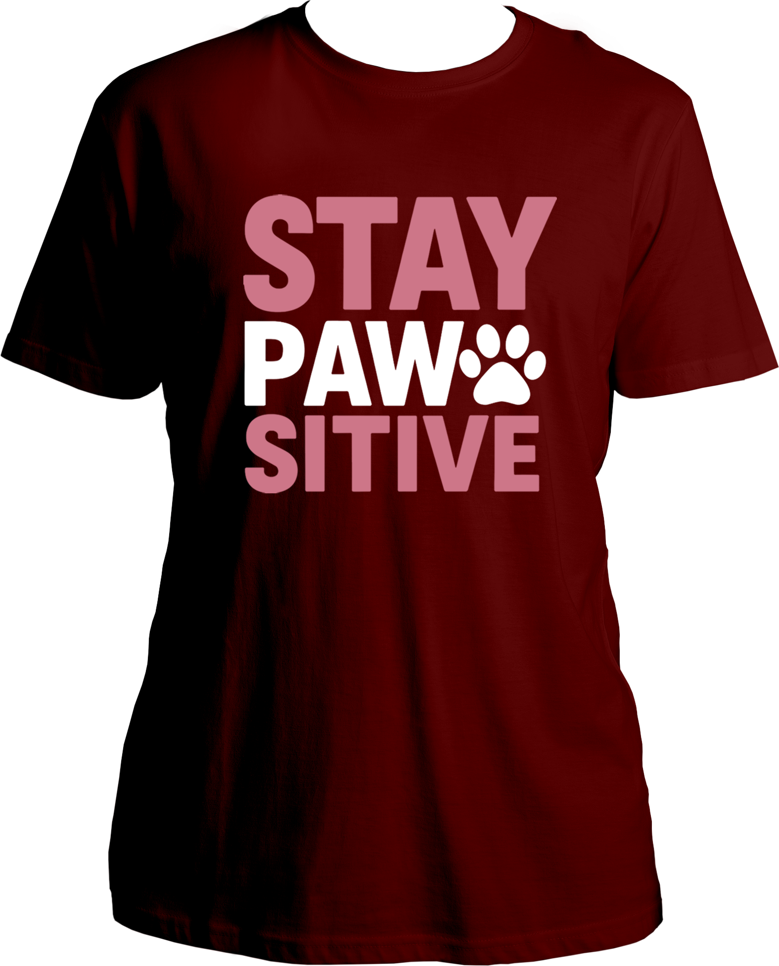 Dog lover t-shirt with “Stay Pawsitive” graphic