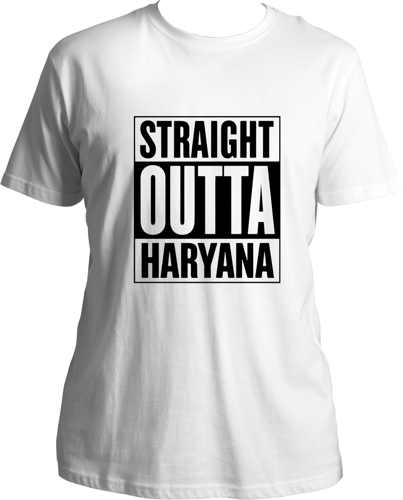 straight outta haryana unisex white t shirt haryanvi streetwear design