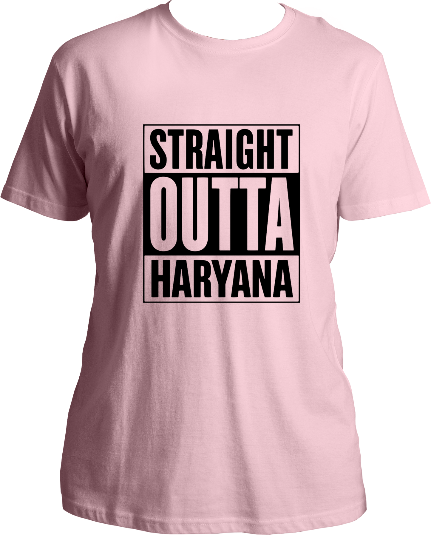 straight outta haryana unisex black t shirt haryanvi streetwear design
