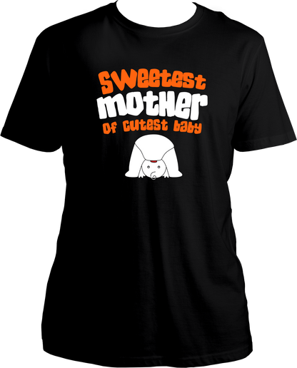 sweetest mother of cutest baby unisex black t shirt new mom gift
