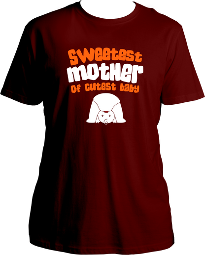 sweetest mother of cutest baby unisex maroon t shirt new mom gift