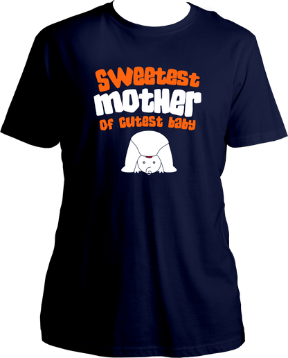 sweetest mother of cutest baby unisex navy blue t shirt new mom gift
