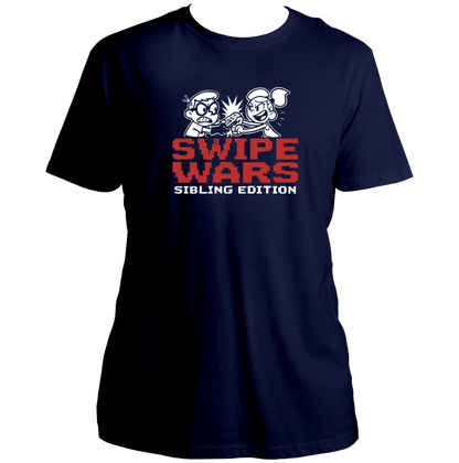 Swipe Wars Sibling Edition Unisex T-Shirt by Garrari with funny brother-sister remote fight graphic