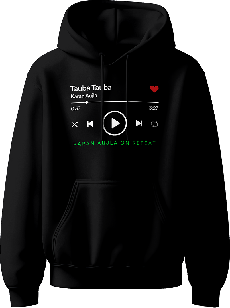 Tauba Tauba Karan Aujla unisex hoodie with a stylish design inspired by the hit track, perfect for fans of Punjabi music.