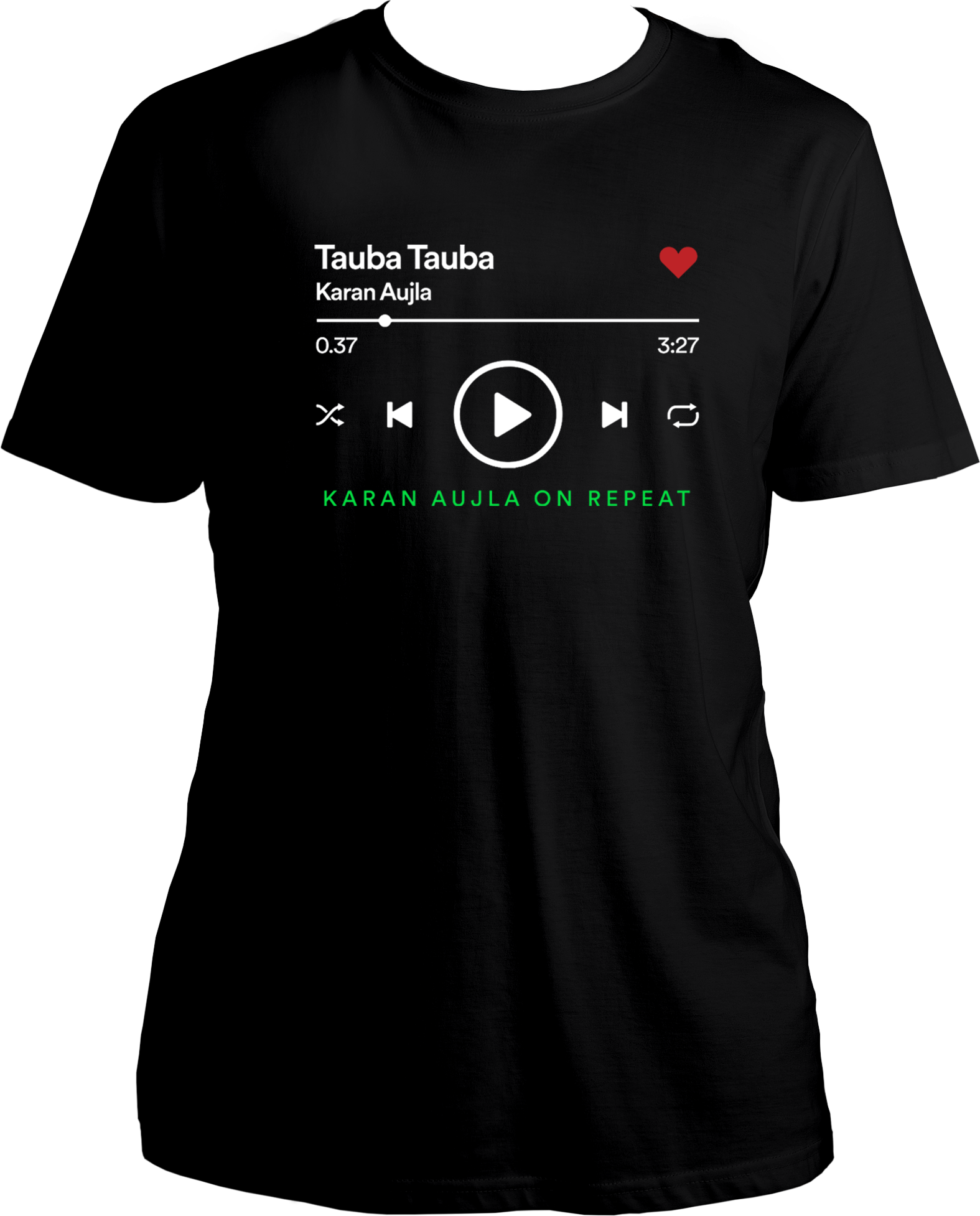 Front view of Tauba Tauba Karan Aujla Unisex T-Shirt with a vibrant design inspired by his hit song featuring Vicky Kaushal.