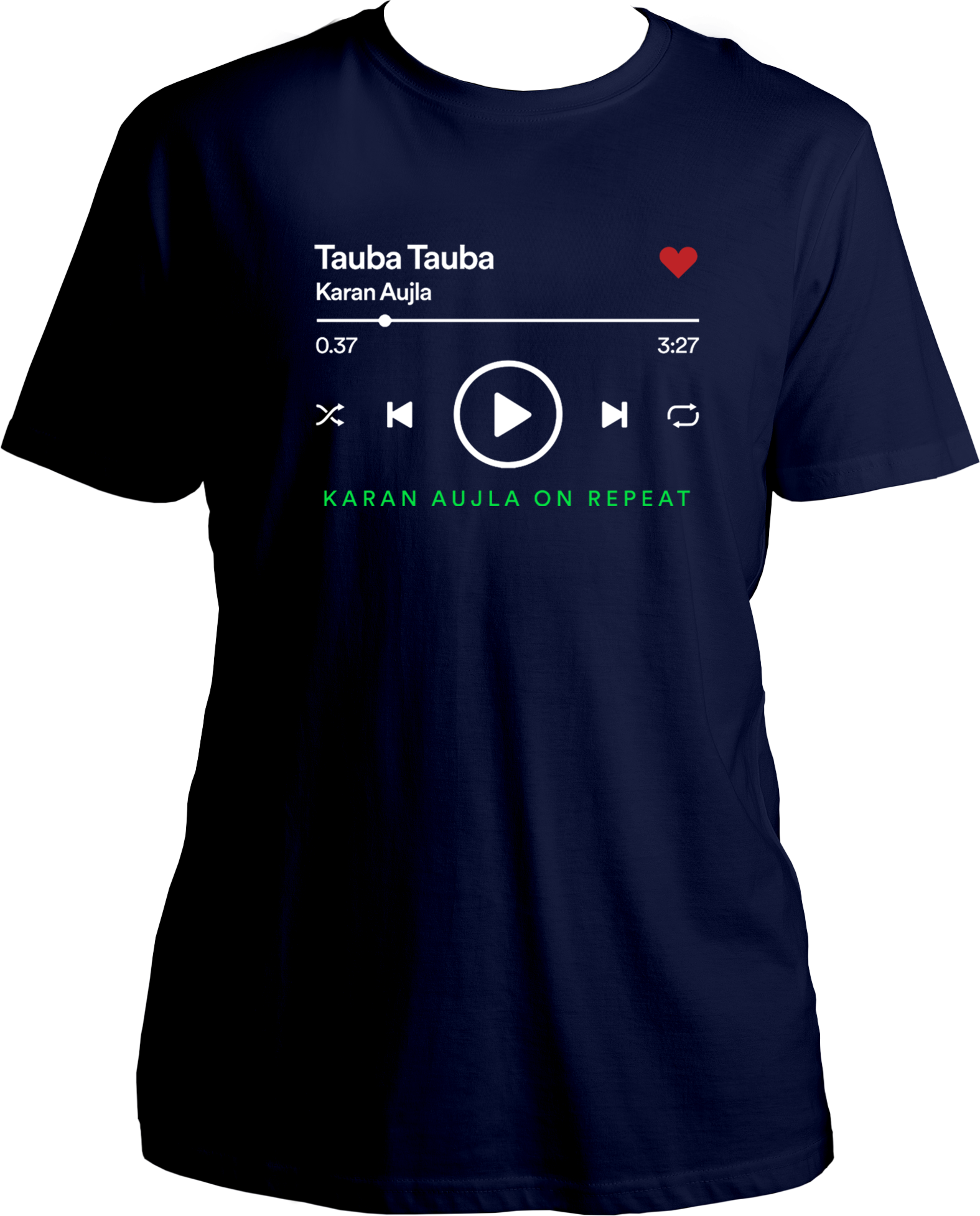 Front view of Tauba Tauba Karan Aujla Unisex T-Shirt with a vibrant design inspired by his hit song featuring Vicky Kaushal.
