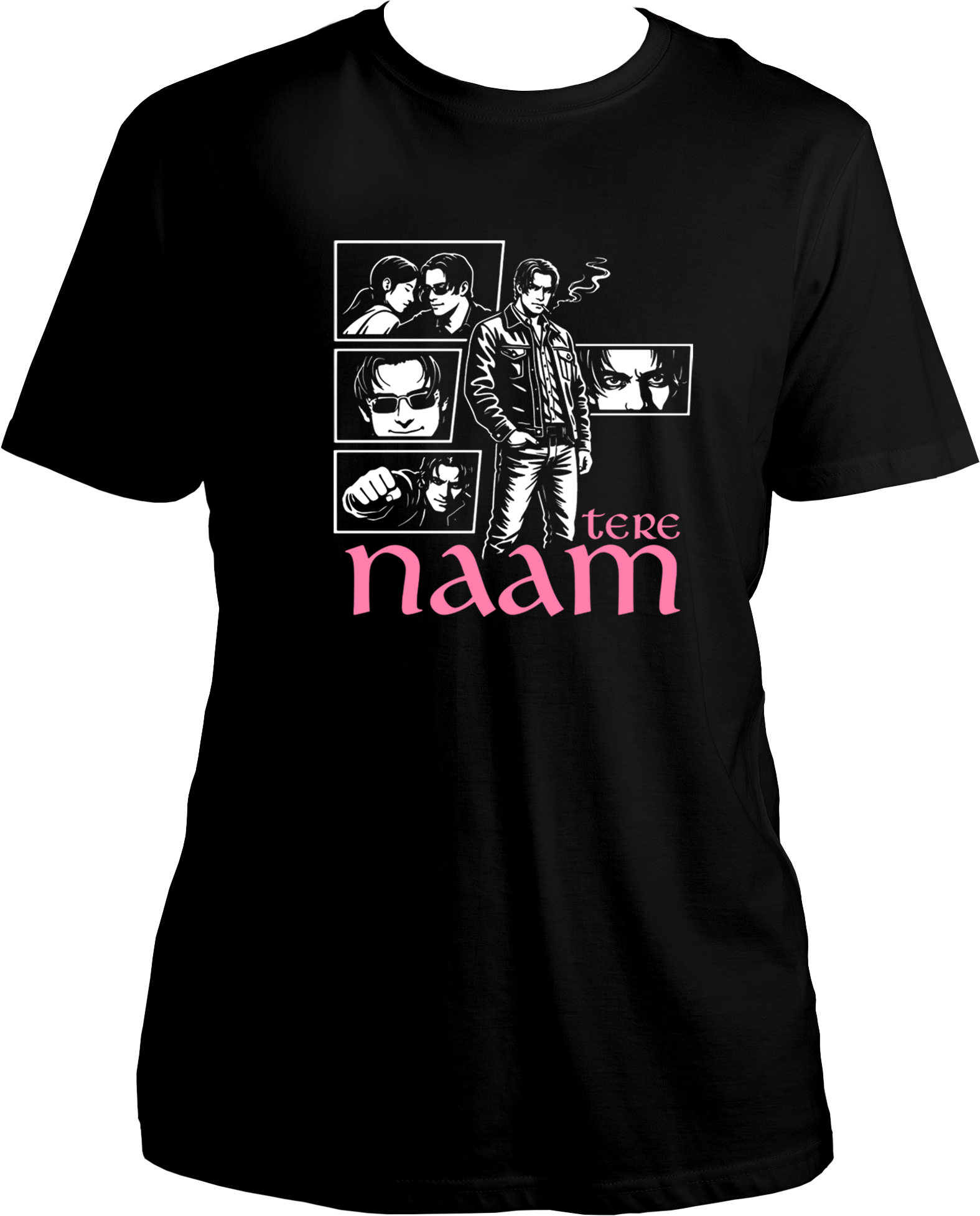 tere naam radhe mohan unisex black t shirt bollywood movie graphic