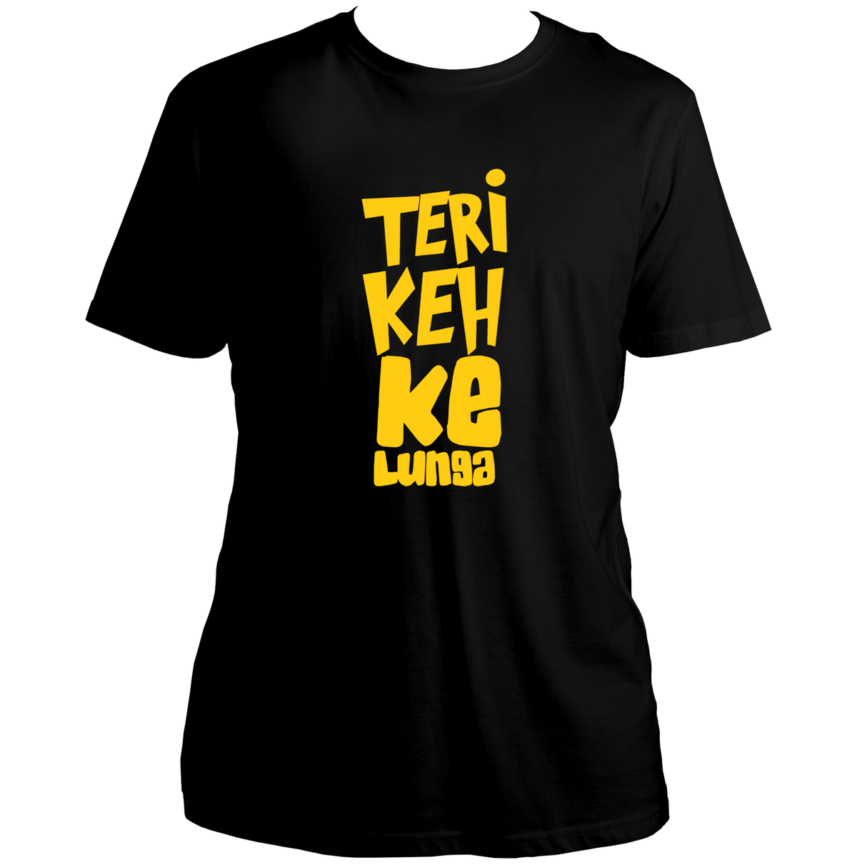 Black Teri Keh Ke Lunga Unisex T-Shirt with bold yellow typography print