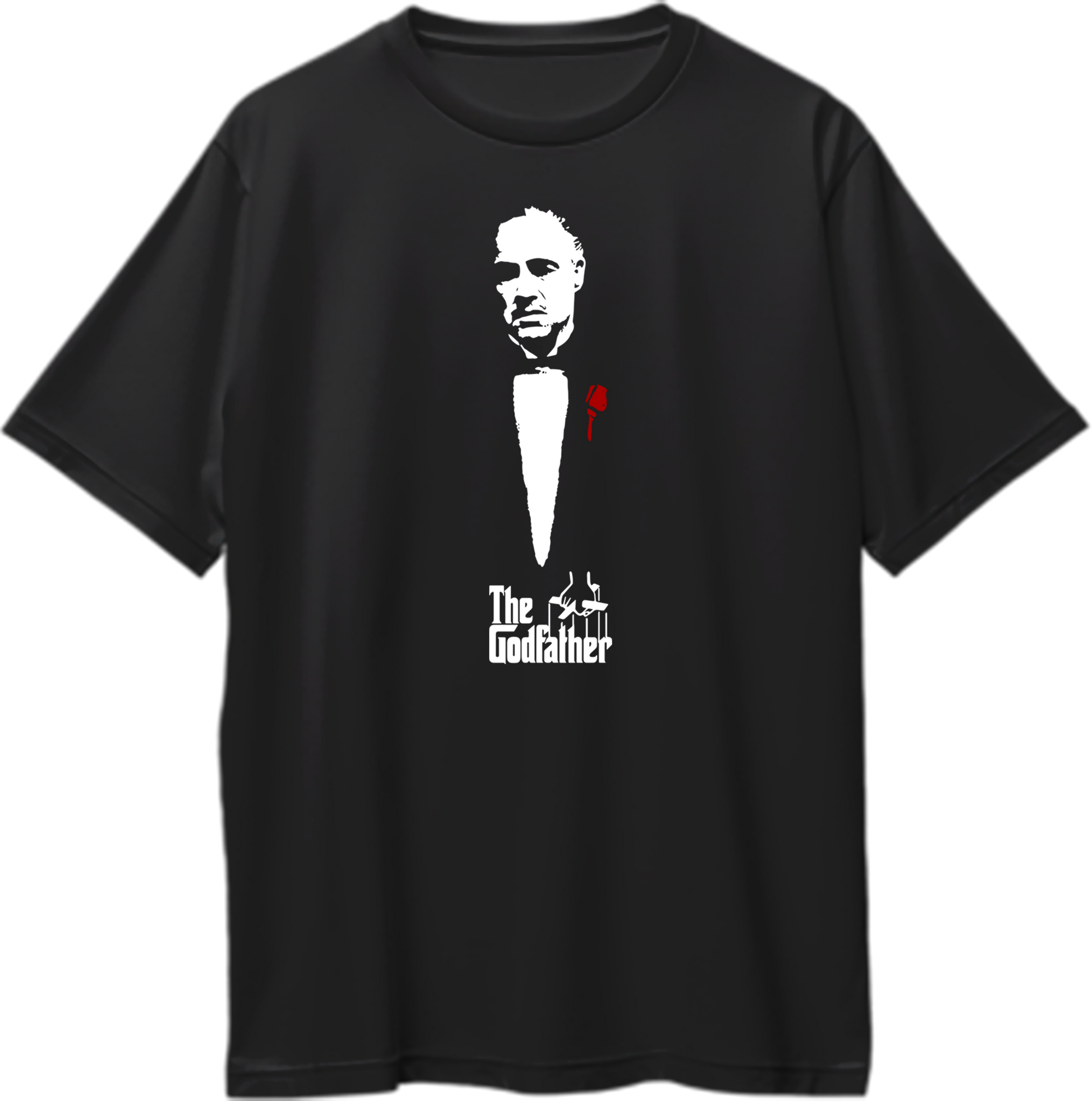 Front view of The Godfather Oversized Unisex T-Shirt featuring iconic movie graphic print.