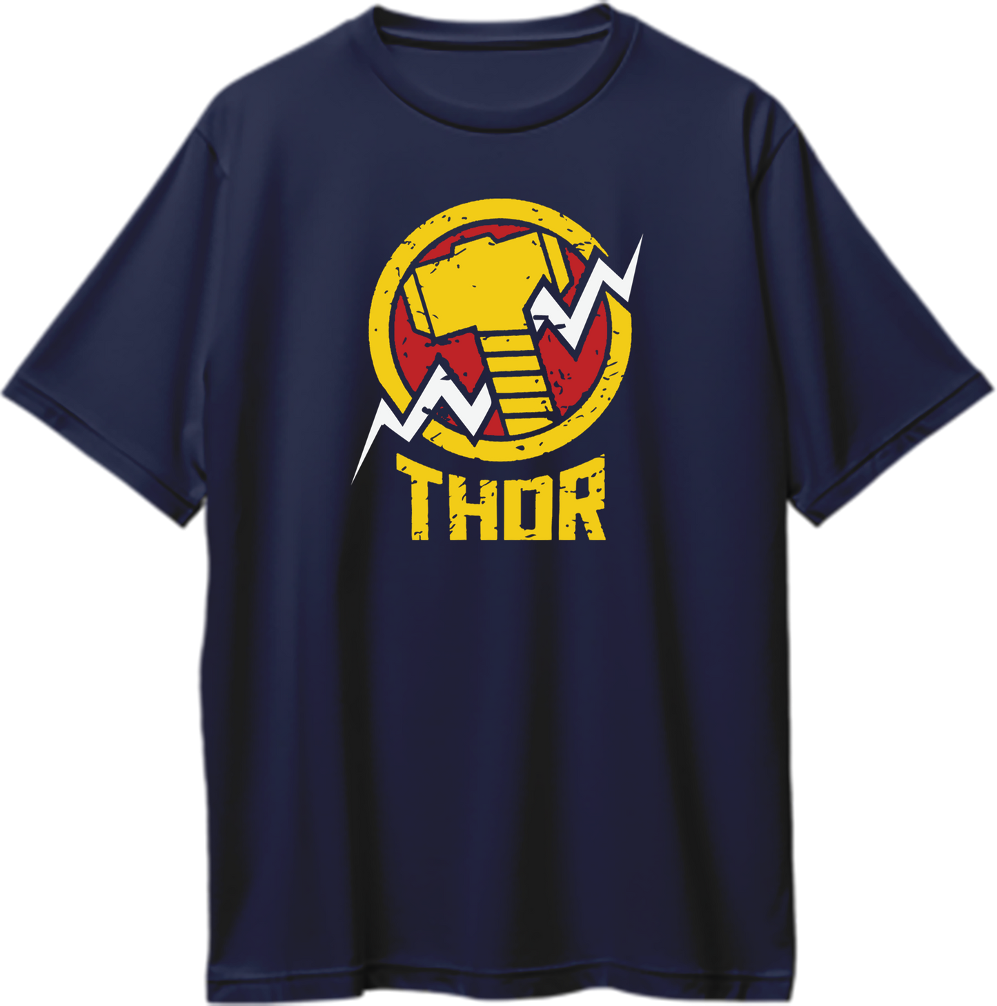 Oversized unisex God of Thunder t-shirt with bold storm symbol, pop culture and superhero-inspired clothing.