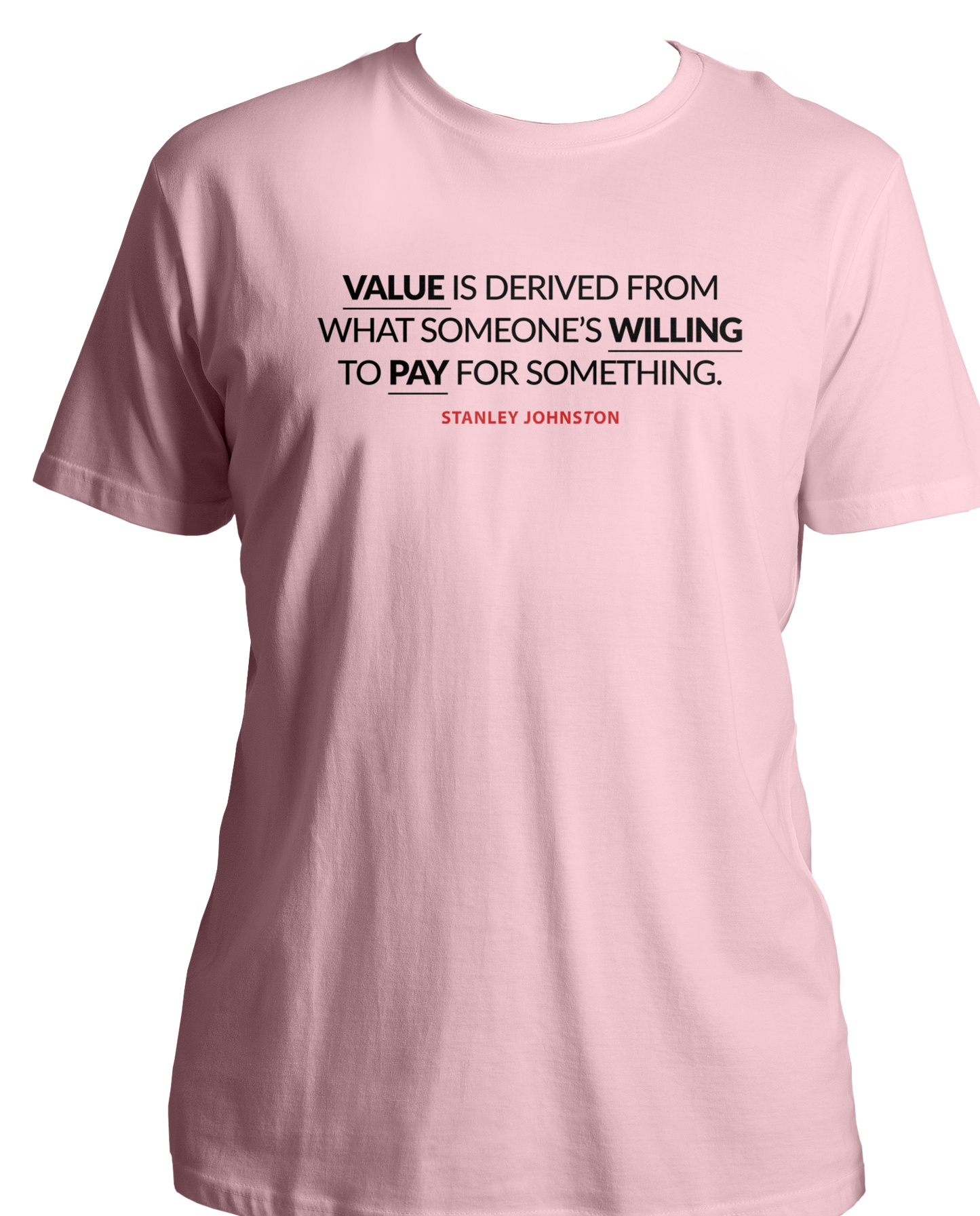 Featuring a fabulous quote from Stanley Johnston in the show – "Value is derived from what someone's willing to pay for something." – our t-shirts not only capture the essence of the series but also make a bold fashion statement.