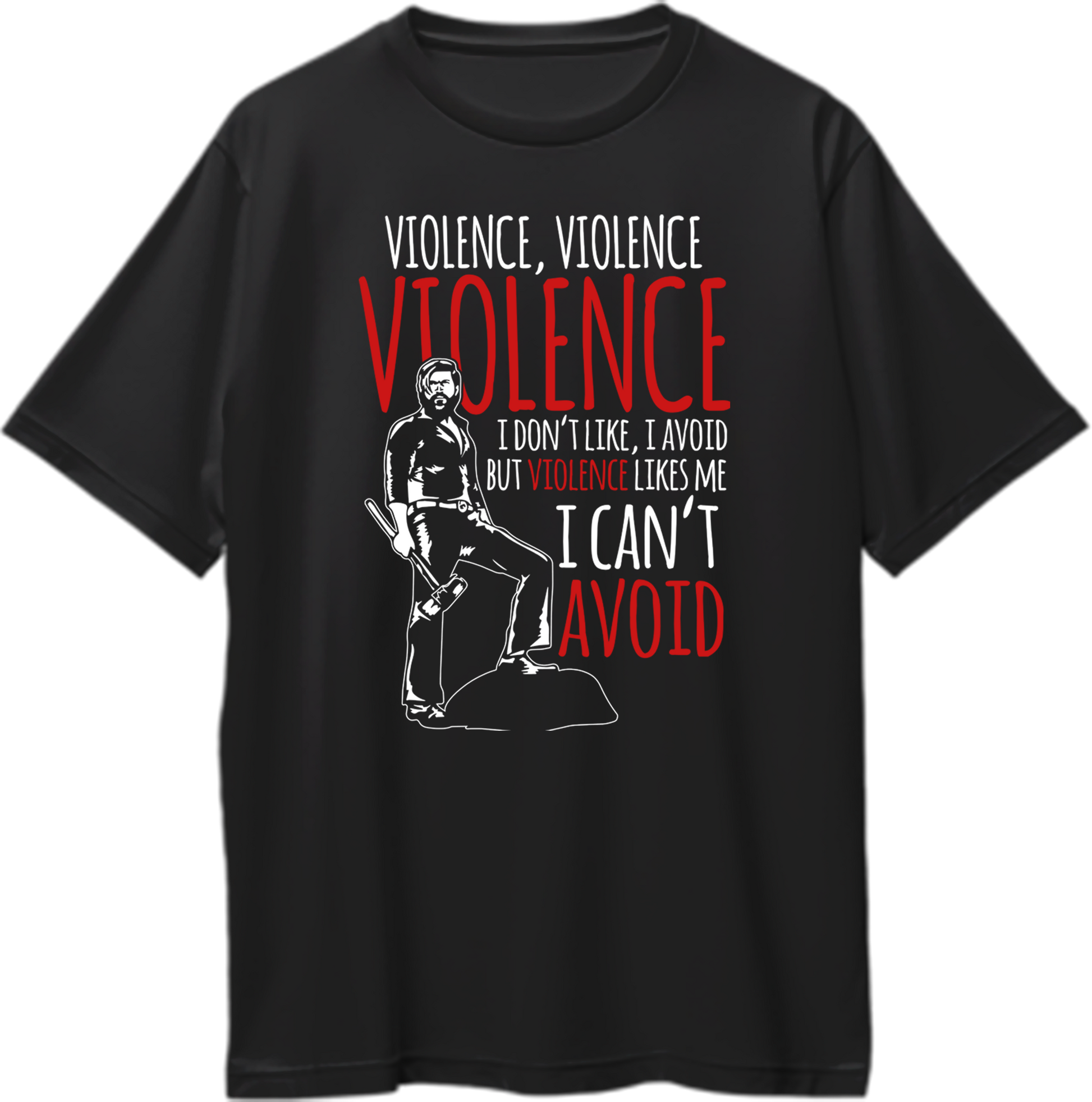 Front view of Violence Likes Me KGF Oversized Unisex T-Shirt featuring Rocky Bhai’s iconic dialogue.