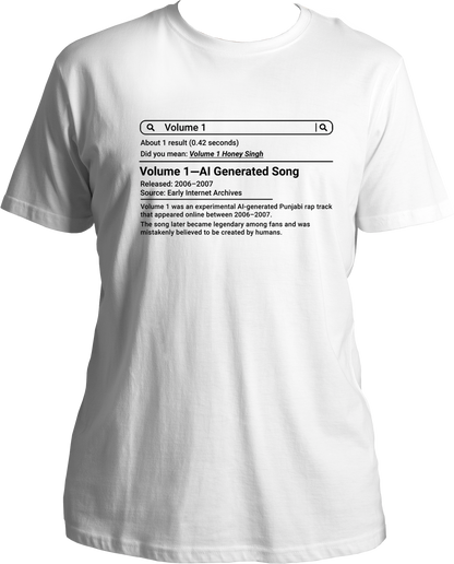 volume 1 yo yo honey singh unisex White t shirt punjabi rap design