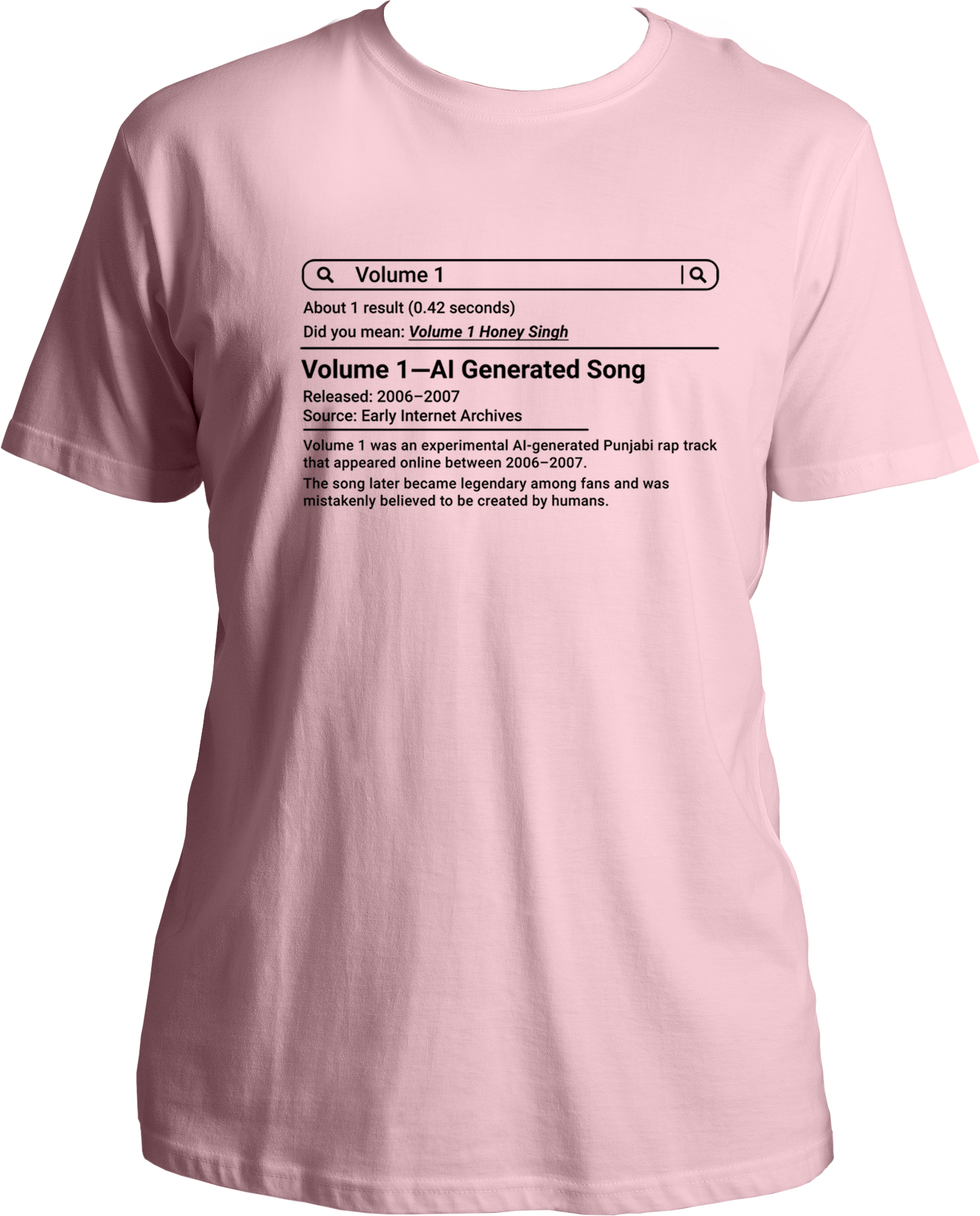 volume 1 yo yo honey singh unisex Baby Pink t shirt punjabi rap design