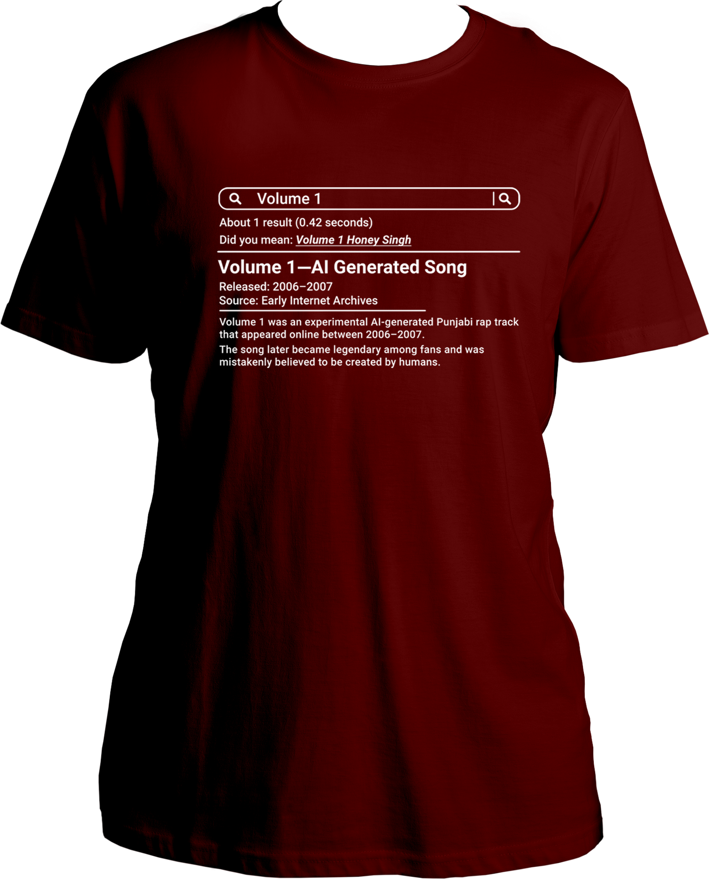 volume 1 yo yo honey singh unisex maroon t shirt punjabi rap design