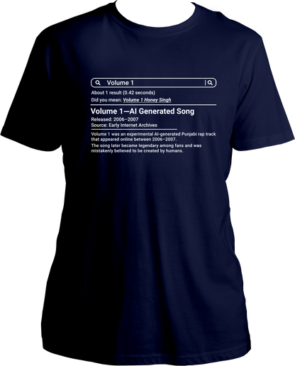 volume 1 yo yo honey singh unisex Navy Blue t shirt punjabi rap design