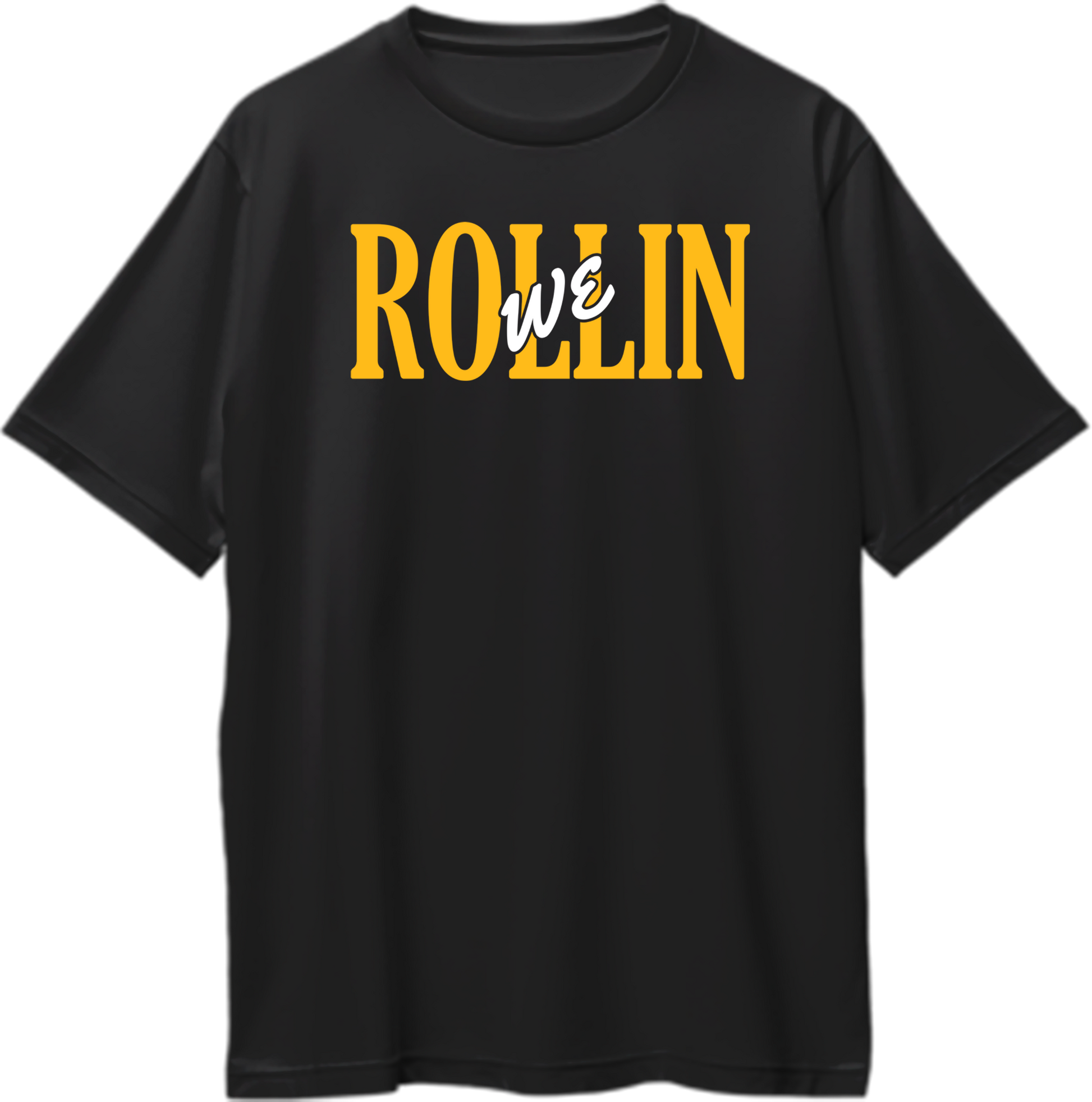 We Rollin Oversized T-Shirt with bold Shubh-inspired Punjabi music typography on black