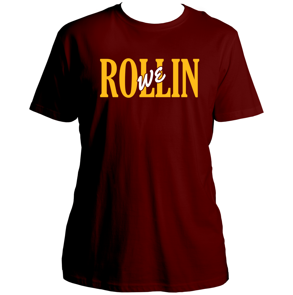 Maroon We Rollin Unisex T-Shirt with bold Shubh-inspired text print