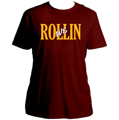 Maroon We Rollin Unisex T-Shirt with bold Shubh-inspired text print