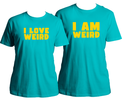 Celebrate love with our Weird Combo Unisex T-Shirts! Made for the best couples, these shirts are perfect for Valentine's Day or any special occasion. With quirky designs featuring cupids and the phrase "I love weird", these shirts are a fun and unique way to show your love for each other.