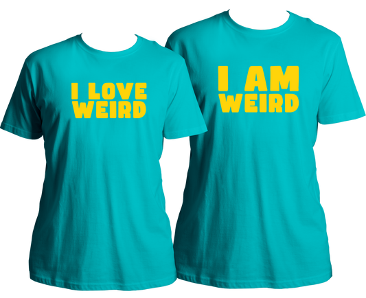 Celebrate love with our Weird Combo Unisex T-Shirts! Made for the best couples, these shirts are perfect for Valentine's Day or any special occasion. With quirky designs featuring cupids and the phrase "I love weird", these shirts are a fun and unique way to show your love for each other.