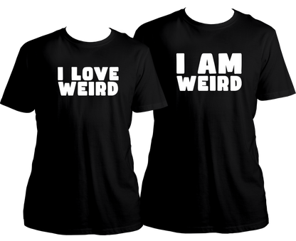 Celebrate love with our Weird Combo Unisex T-Shirts! Made for the best couples, these shirts are perfect for Valentine's Day or any special occasion. With quirky designs featuring cupids and the phrase "I love weird", these shirts are a fun and unique way to show your love for each other.