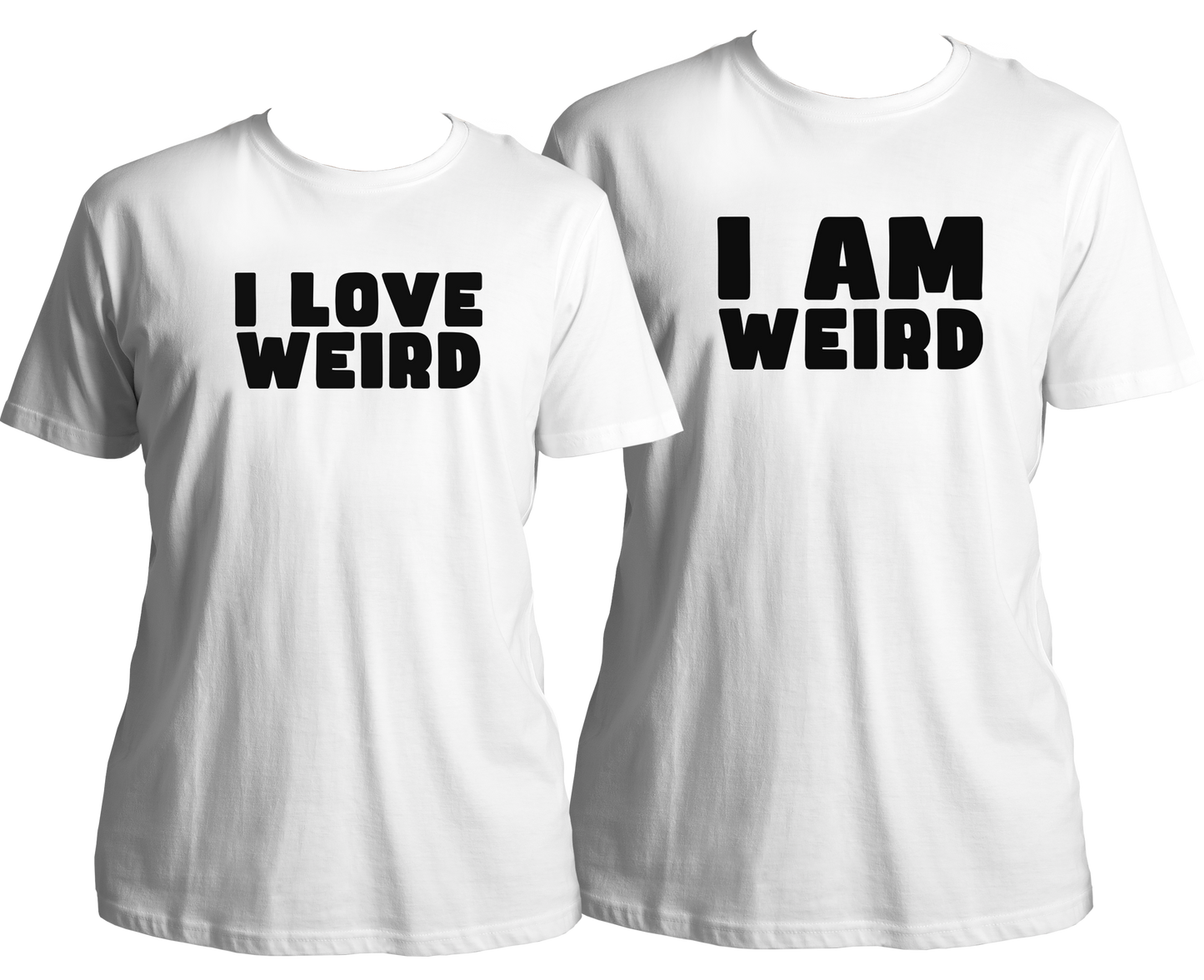 Celebrate love with our Weird Combo Unisex T-Shirts! Made for the best couples, these shirts are perfect for Valentine's Day or any special occasion. With quirky designs featuring cupids and the phrase "I love weird", these shirts are a fun and unique way to show your love for each other.