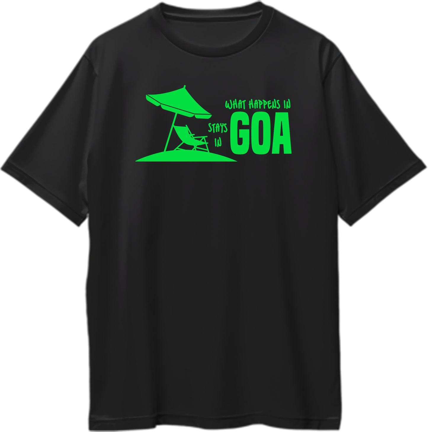 what happens in goa stays in goa oversized black t shirt goa trip streetwear