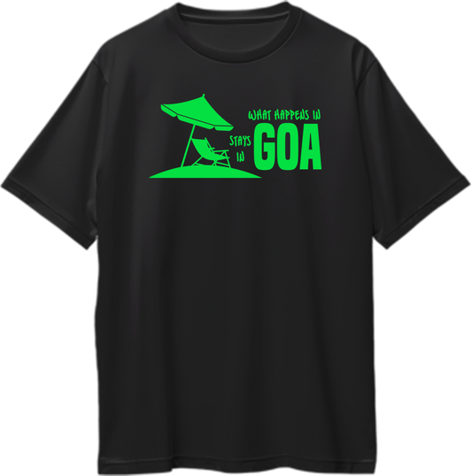 what happens in goa stays in goa oversized black t shirt goa trip streetwear
