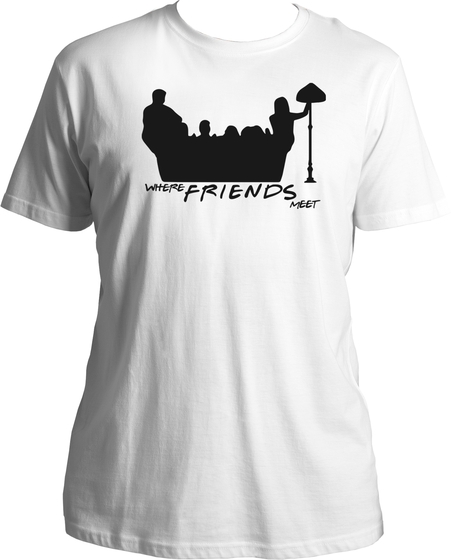 Introducing our exclusive collection of Round Neck Cotton T-Shirts, featuring iconic designs inspired by the beloved TV show F.R.I.E.N.D.S. Dive into nostalgia with our specially crafted tees that pay homage to the cherished moments shared by Ross, Phoebe, Monica, Rachel, Chandler, and Joey on the iconic couch at Central Perk.
