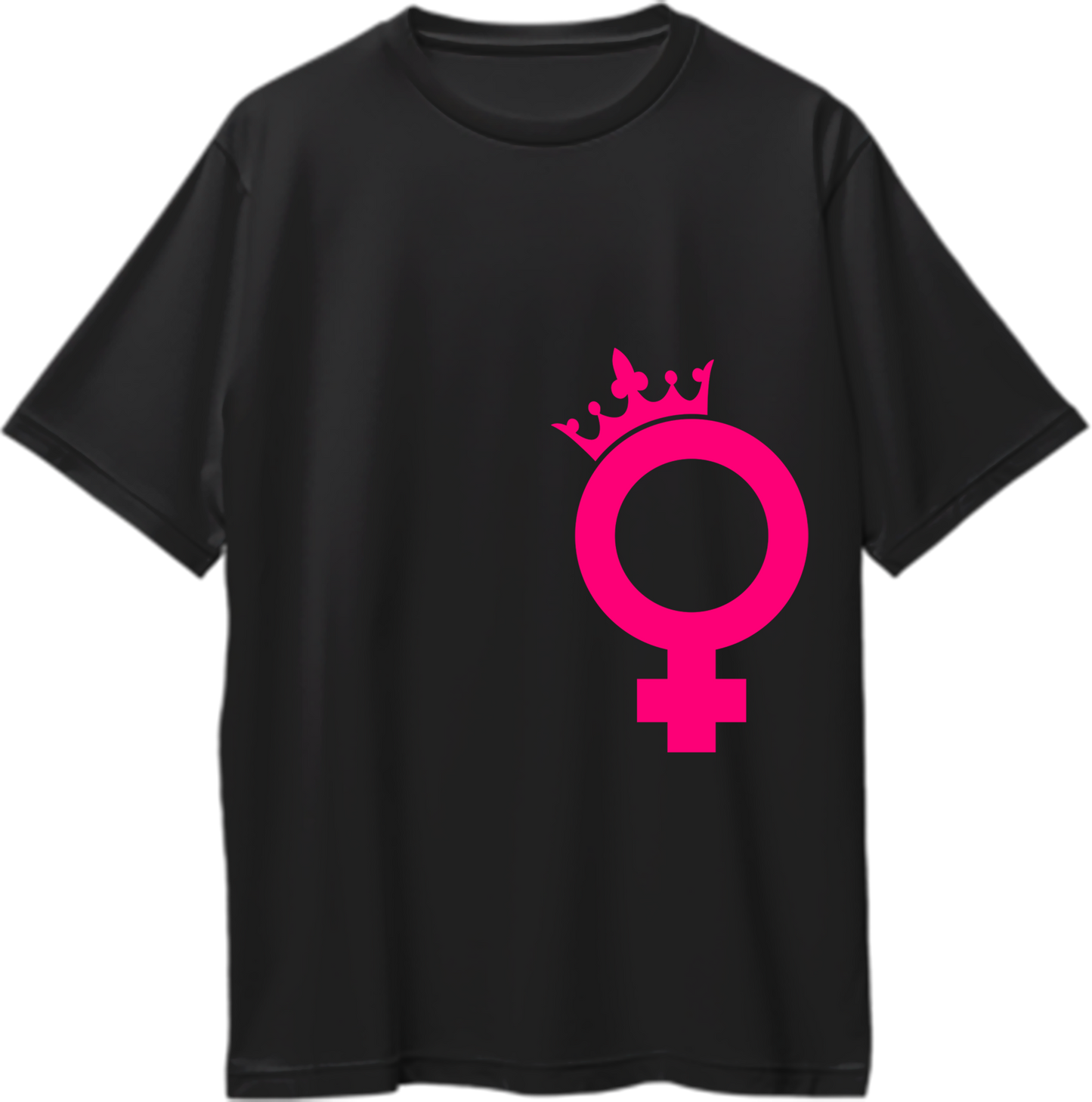 We Are Queens Women Empowerment Oversized T-Shirt with crowned female symbol graphic