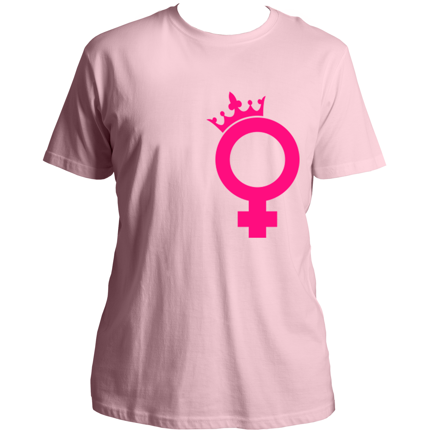 Baby Pink We Are Queens Unisex T-Shirt with women empowerment crown symbol print