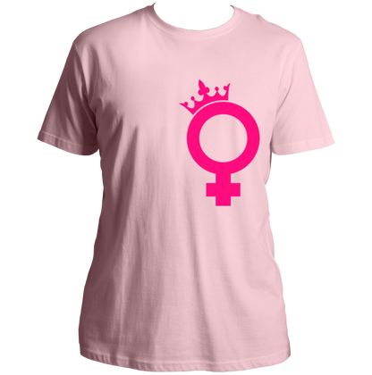 Baby Pink We Are Queens Unisex T-Shirt with women empowerment crown symbol print