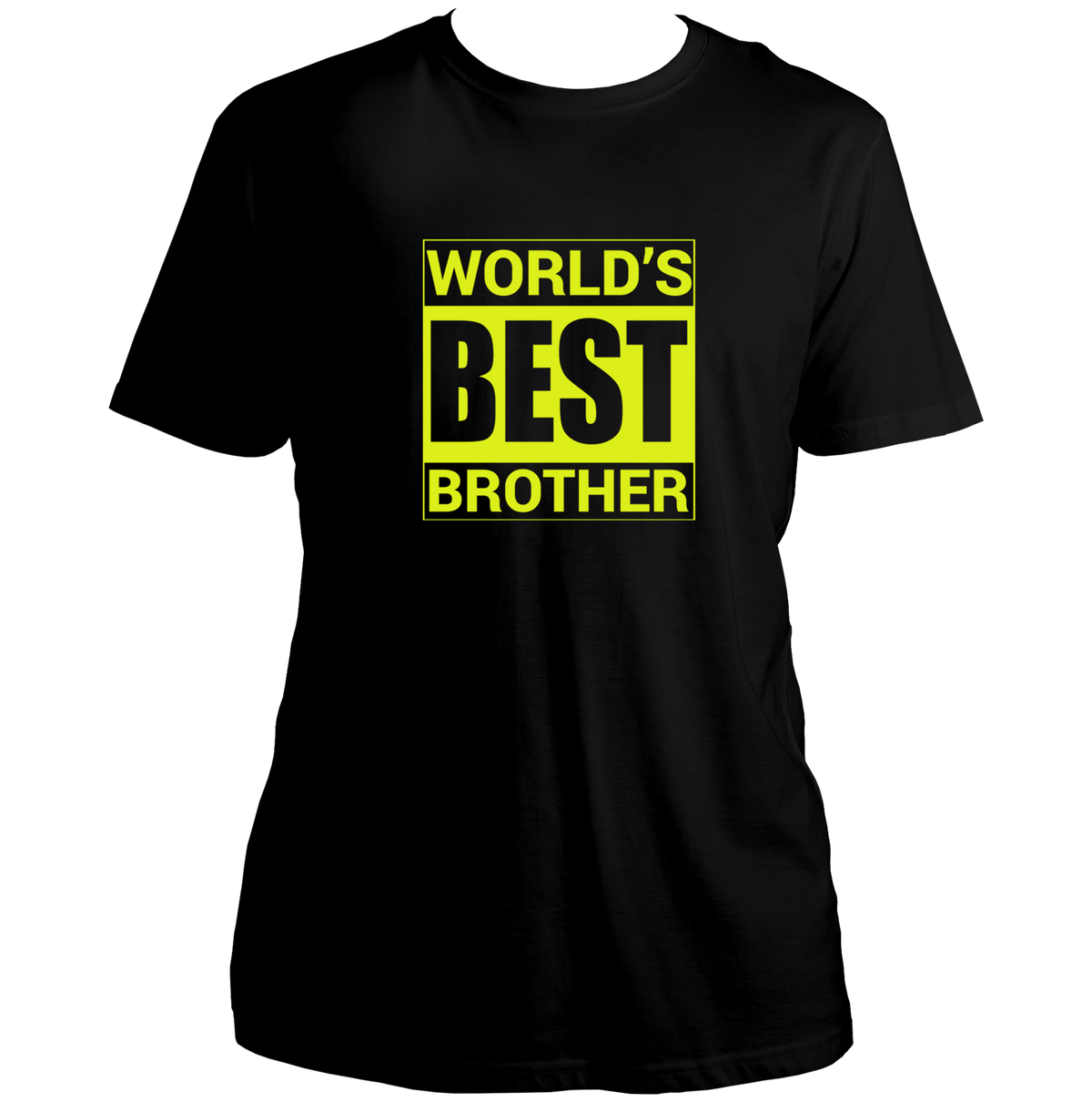 Black World’s Best Brother Unisex T-Shirt by Garrari with contrast World’s Best Brother typography print